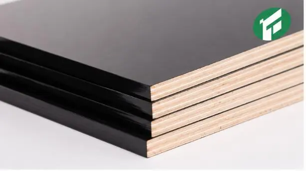 black film faced plywood stack close up fortunaply china manufacturer