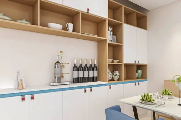modern custom mfc cabinets made with high performance plain particle board from a professional china manufacturer