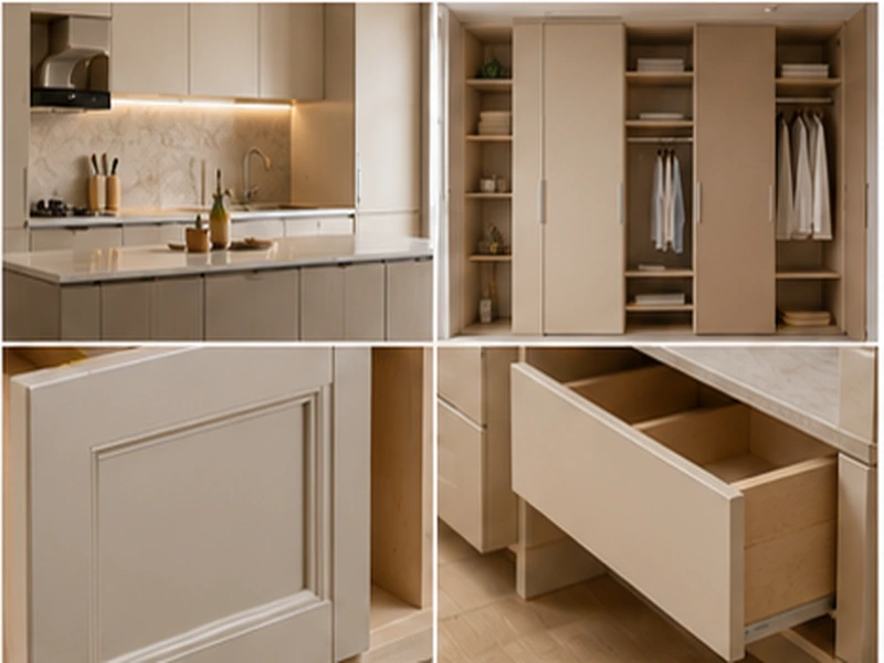 Kitchen cabinets, wardrobe panels and furniture components made with MDF