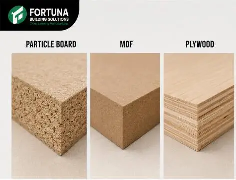 Comparison of particle board MDF and plywood for furniture manufacturing applications